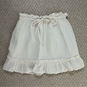 Ruffle White Tie Waist Skirt